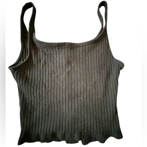 Heart & Hips Black Ribbed Tank with Button Detail - Picture 2 of 5